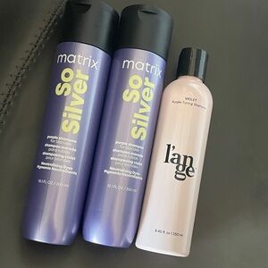 Matrix So Silver Shampoo x2 and Lange purple shampoo